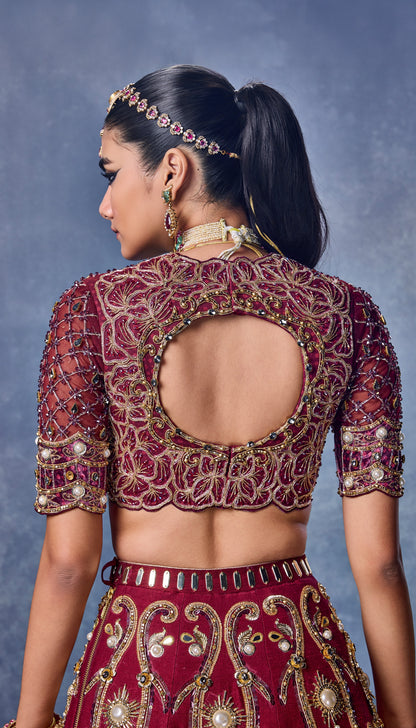 Rouge Devotion - Lehenga Set