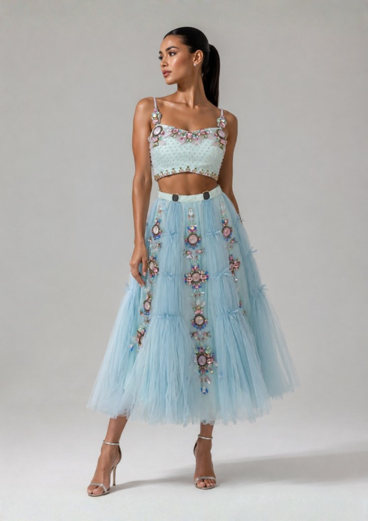 CINDER- WHO? - IVY BLUE - Skirt + blouse