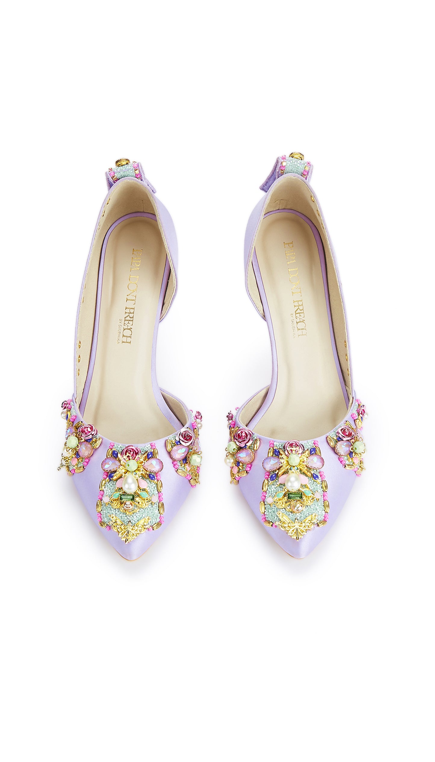 Very peri embroidered pumps