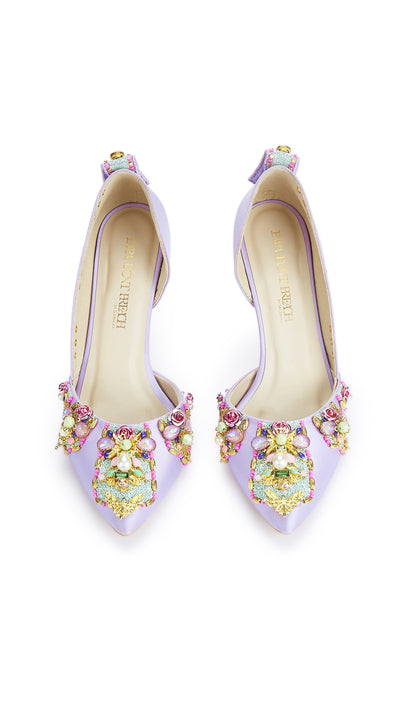 Very peri embroidered pumps