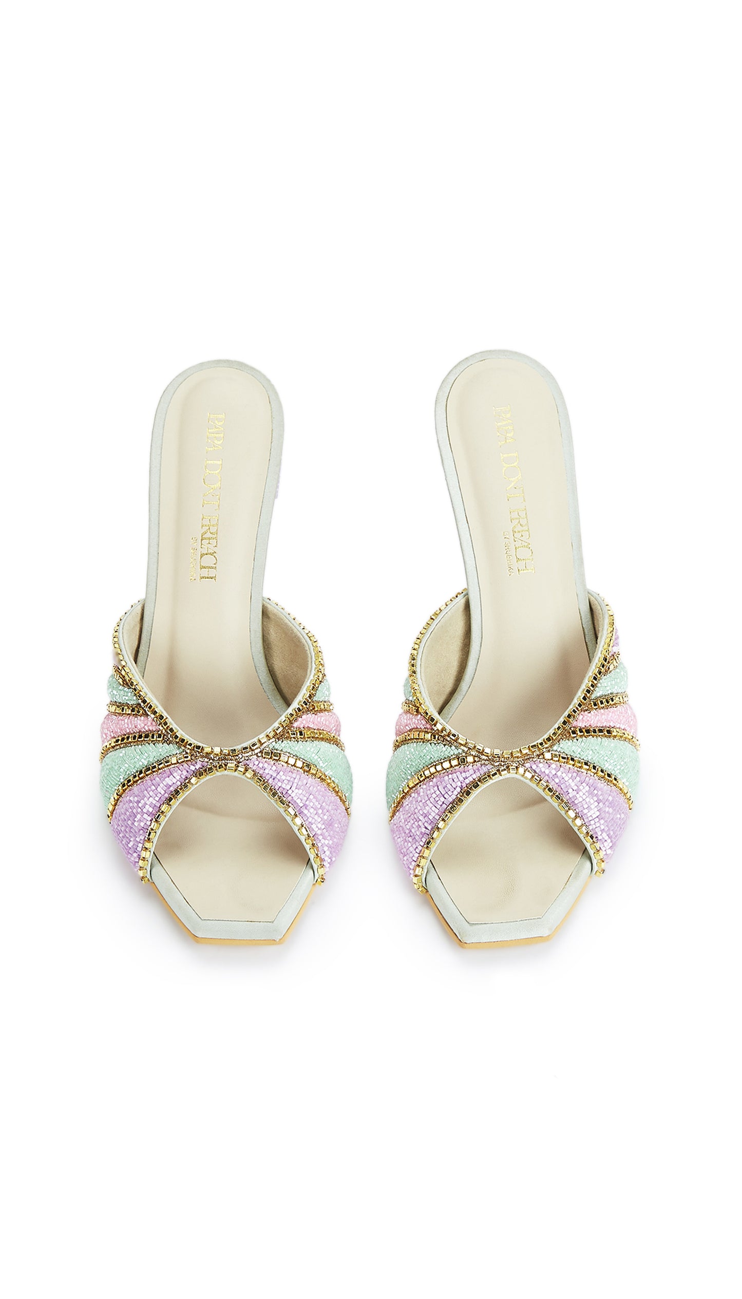 PepperMint Mules - Pastel Coloured Square toe Stilettos