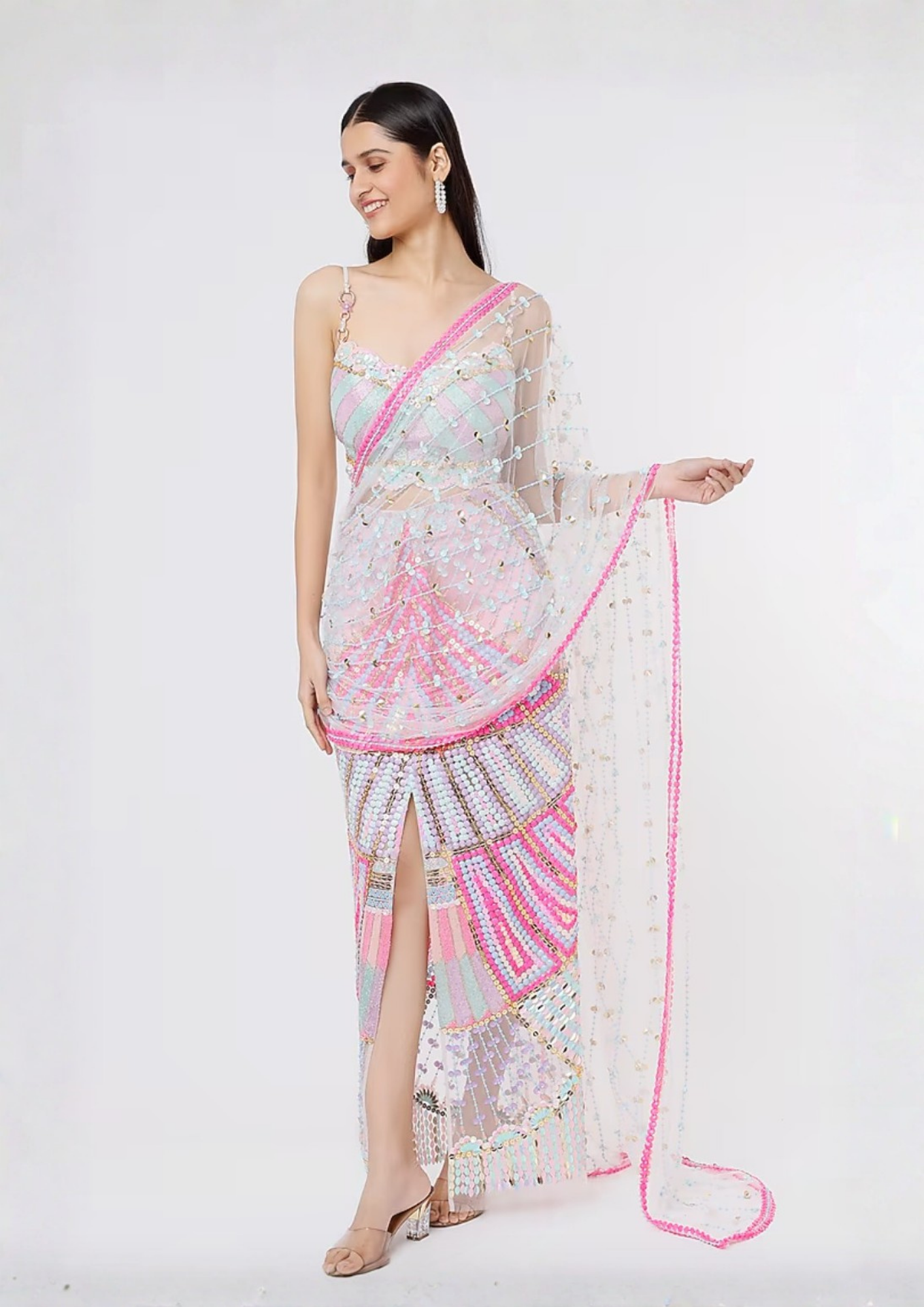 THE IT GIRL - BABY PINK - Saree + Blouse set