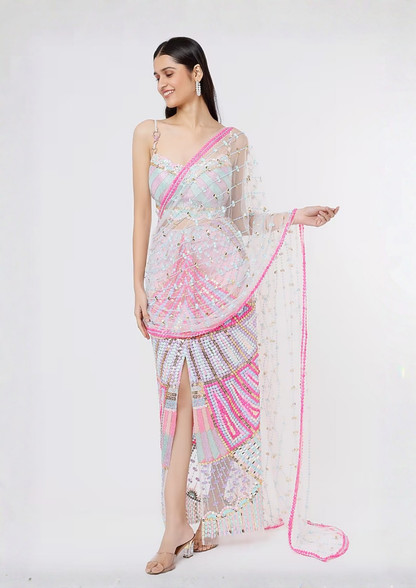 THE IT GIRL - BABY PINK - Saree + Blouse set