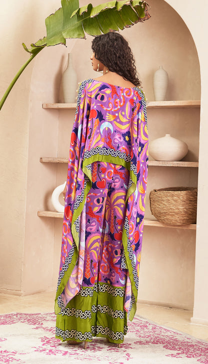 Sylvia - Lilac Kaftan Top & Pant Set