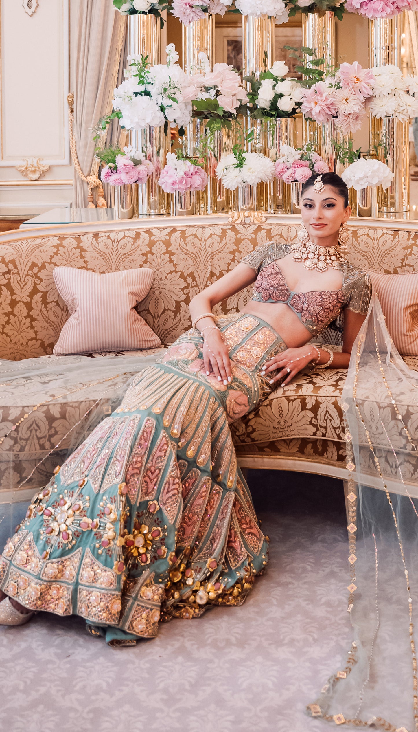 Arushi in Teal Fishcut Lehenga Set