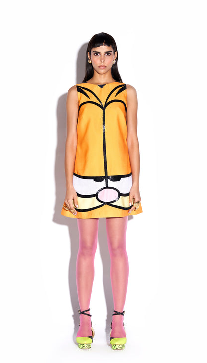 Cattitude - Orange Mod Dress
