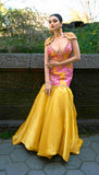 MIMOSA- Mustard yellow and pink dress