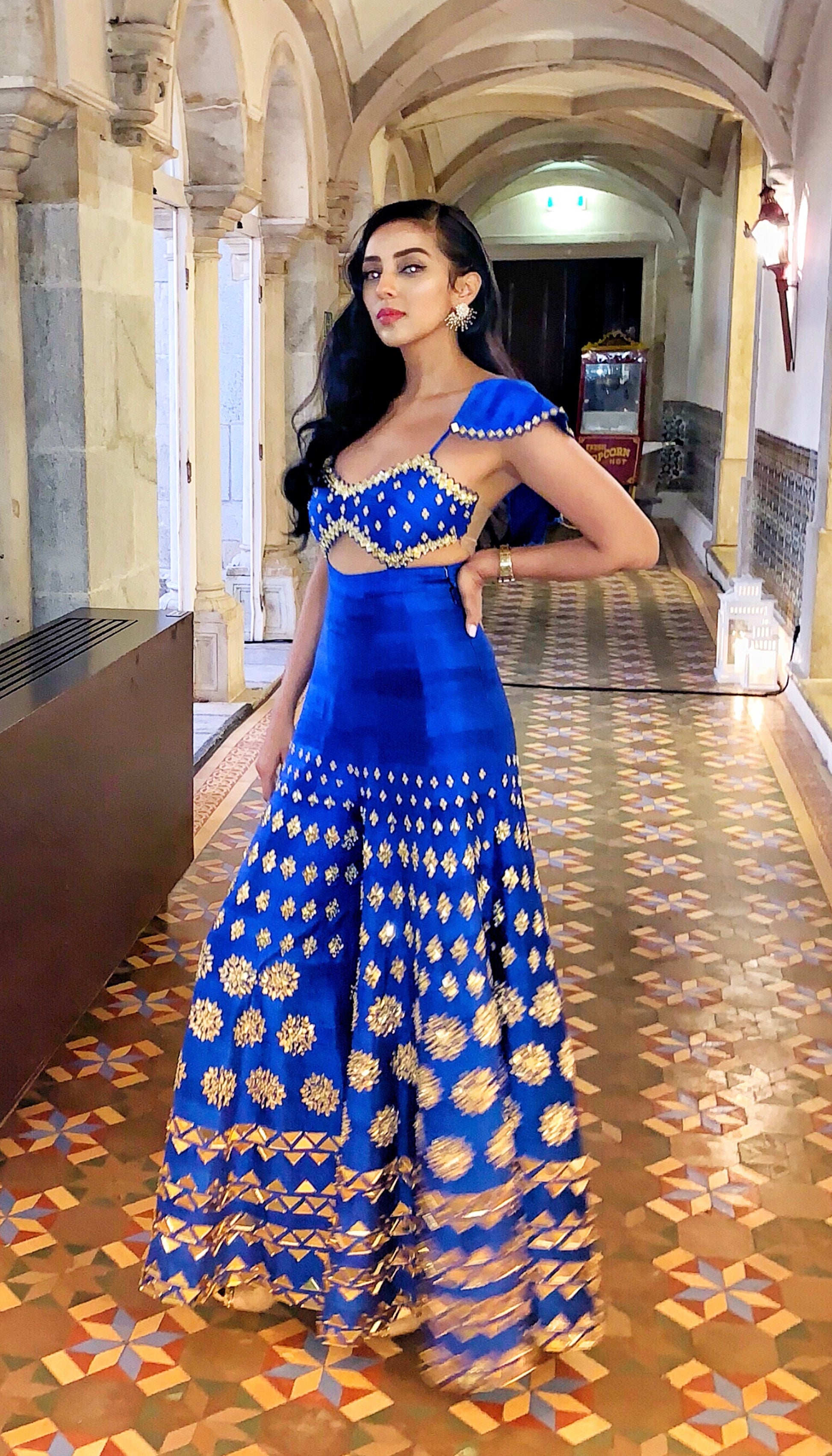 Buy Electric Blue Embroidered Jumpsuit Online Papa Don't Preach