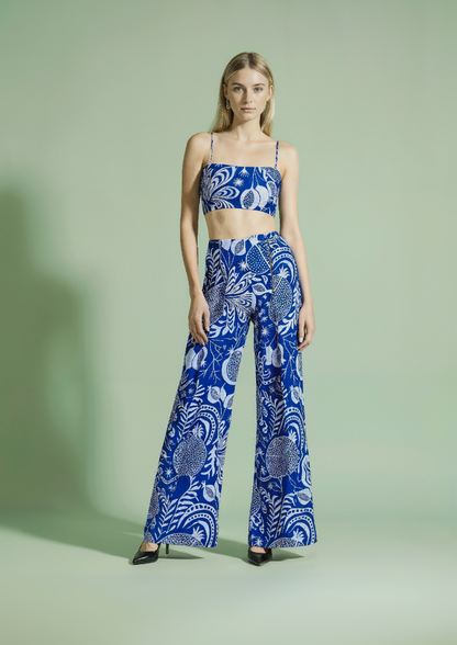 Villa Girl - Blue printed pants
