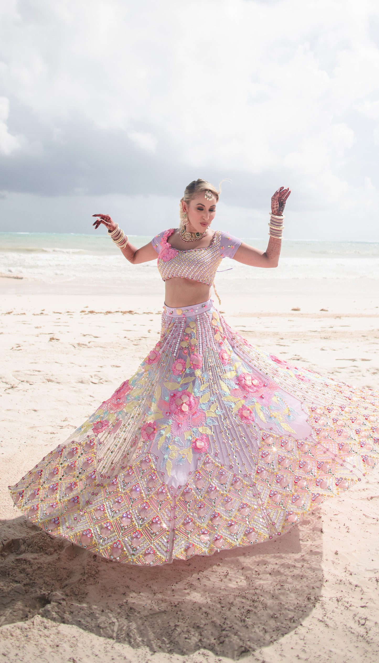Jaimie in I'D WANNA BE ME TOO - LILAC EMBELLISHED FULL LEHENGA SET (Copy)