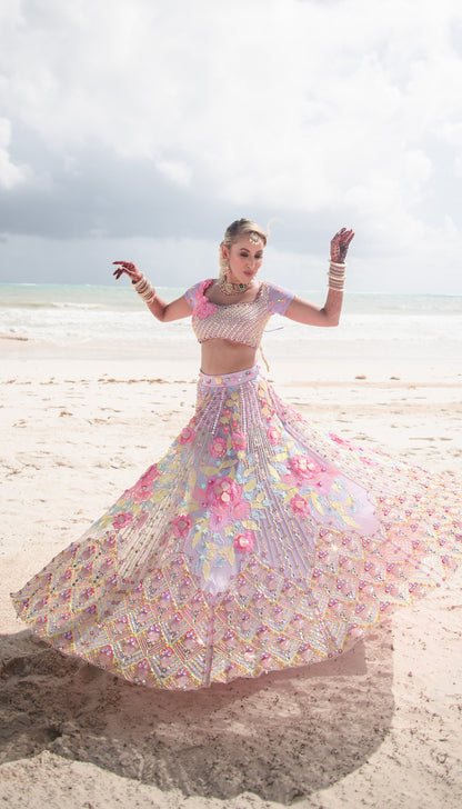 Jaimie in I'D WANNA BE ME TOO - LILAC EMBELLISHED FULL LEHENGA SET (Copy)