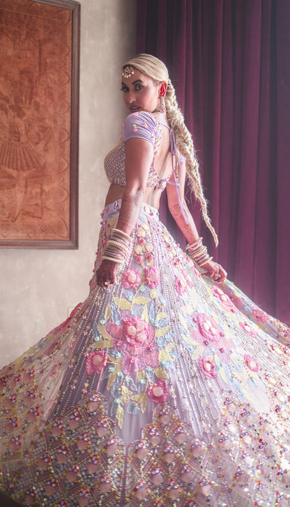 Jaimie in I'D WANNA BE ME TOO - LILAC EMBELLISHED FULL LEHENGA SET (Copy)