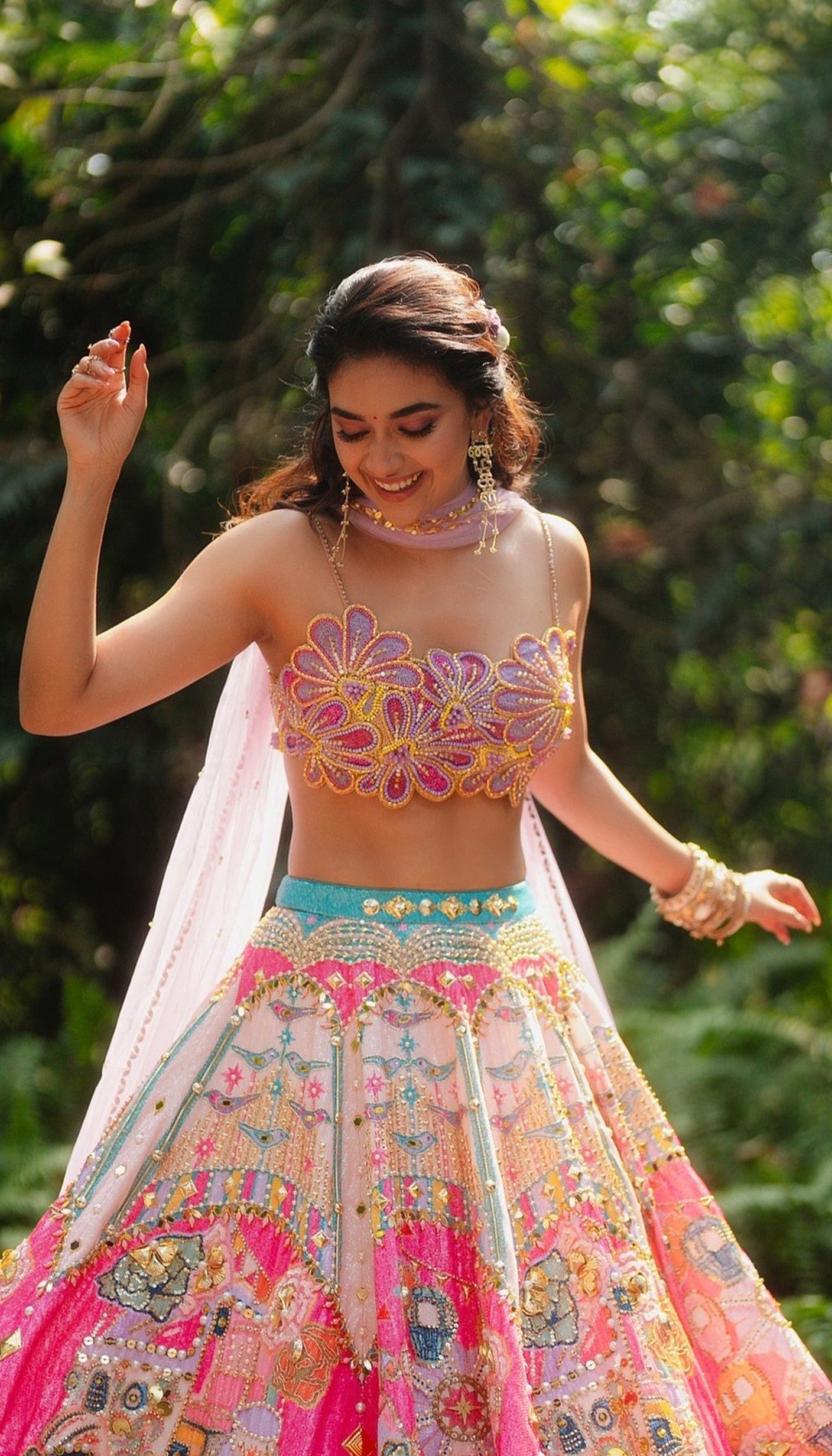Tales of confetti pink and lilac blouse