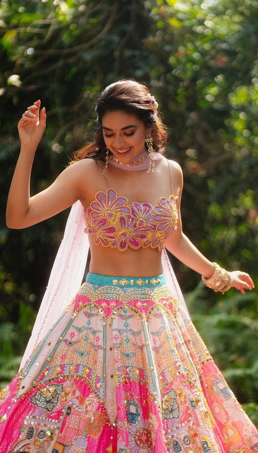 Tales of confetti pink and lilac blouse
