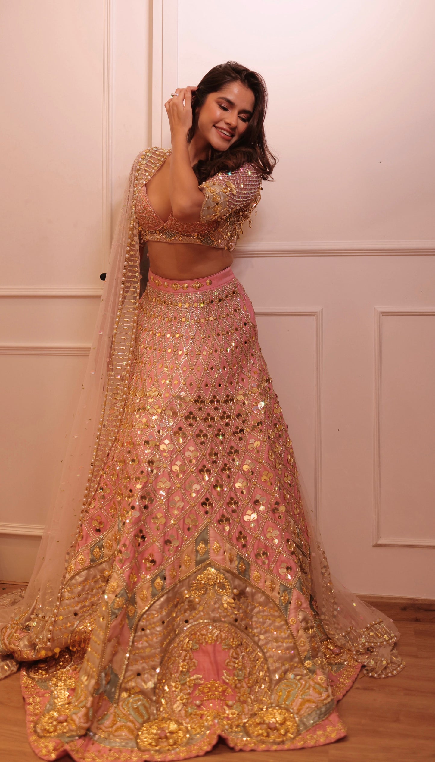 Alice in Baby Pink Royal Carriage Lehenga Set