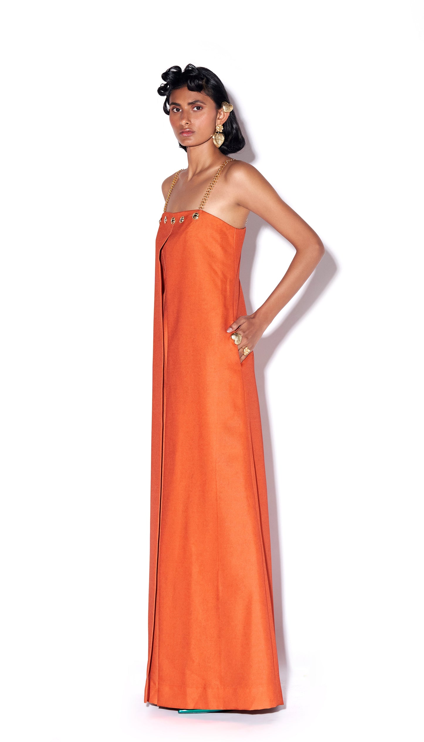 Orange you lovely - Invert Pleated Jumpsuit