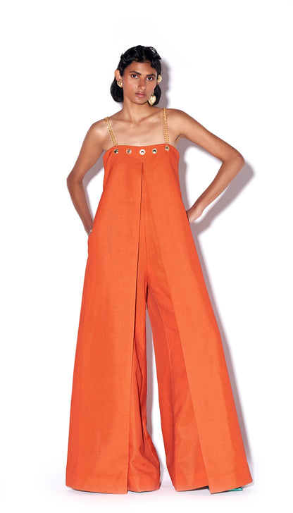 Orange you lovely - Invert Pleated Jumpsuit