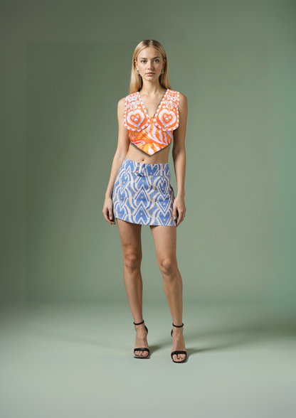 Tropic Tease - Lilac printed skirt