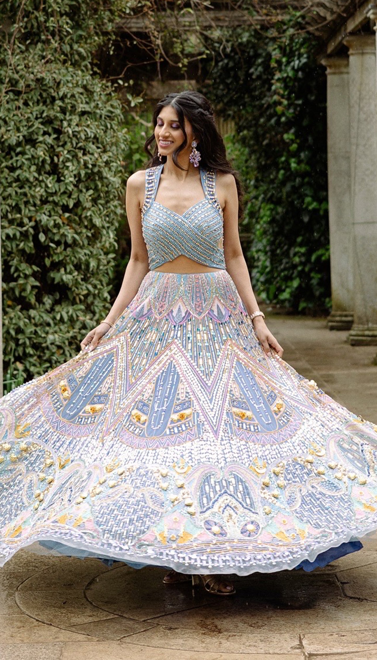 PRIYESH IN LILY - ICE BLUE BRIDAL GOWN