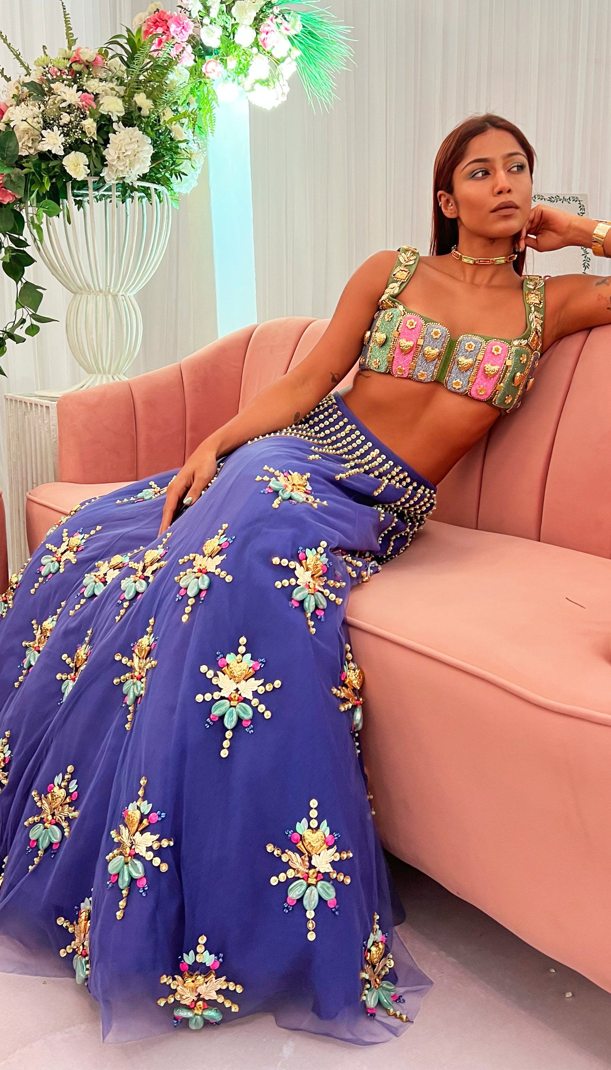 Blue Lehenga Set-Papa Don't Preach
