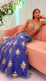 Azure- deep blue lehenga set.