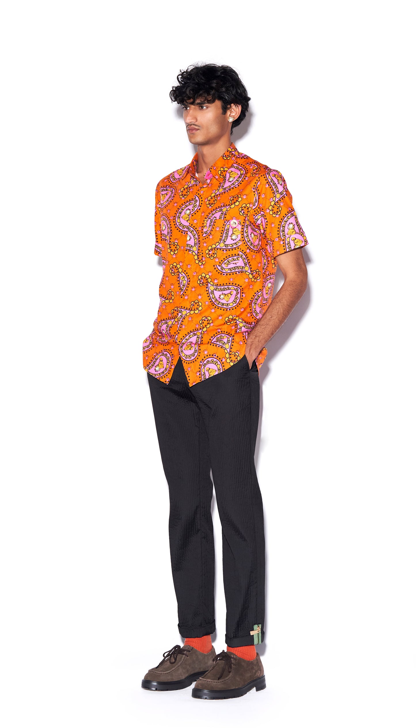 Sun's out - Shirt in Orange  Paisley Print