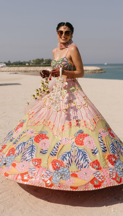 Tara in Tales of Confetti lehenga set