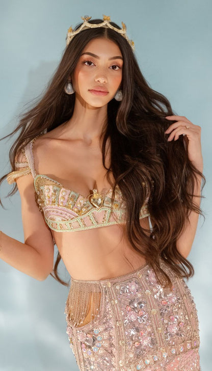 Alanna Pandey Teal Fishcut lehenga Set