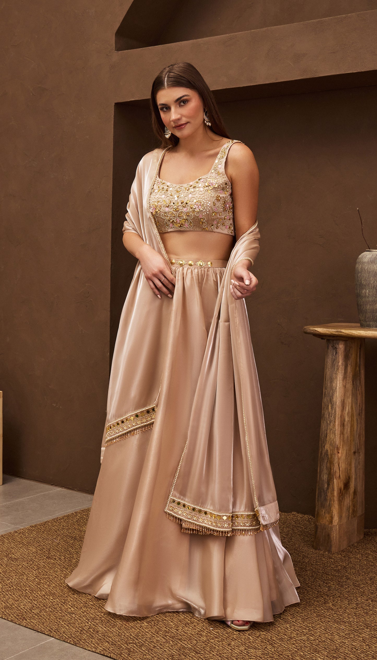 ALMOST APRICOT LEHENGA SET