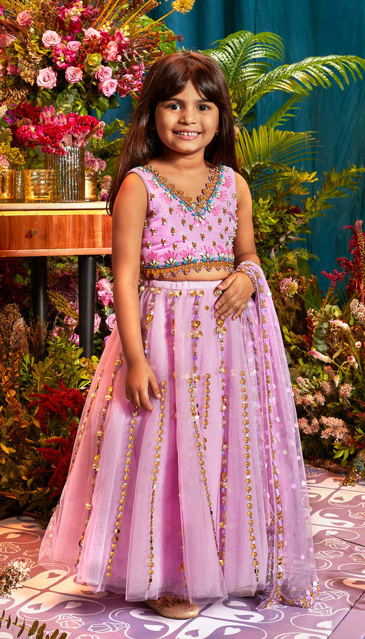 YEIRA - LILAC BABY LEHENGA SET