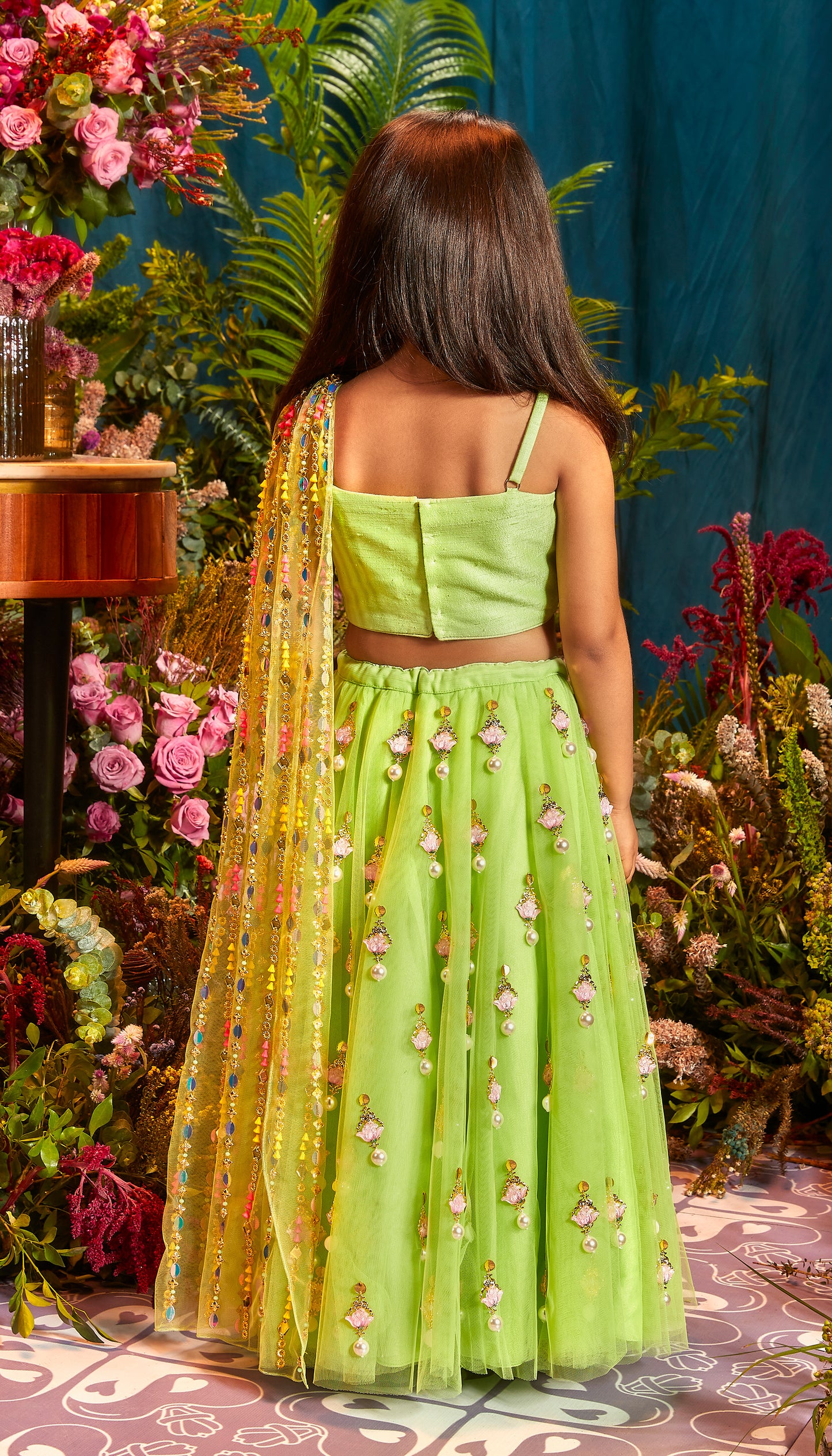GRACE - MINT GREEN BABY LEHENGA SET