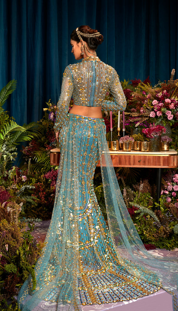 SOPHIE - BLUE MERMAID LEHENGA SET