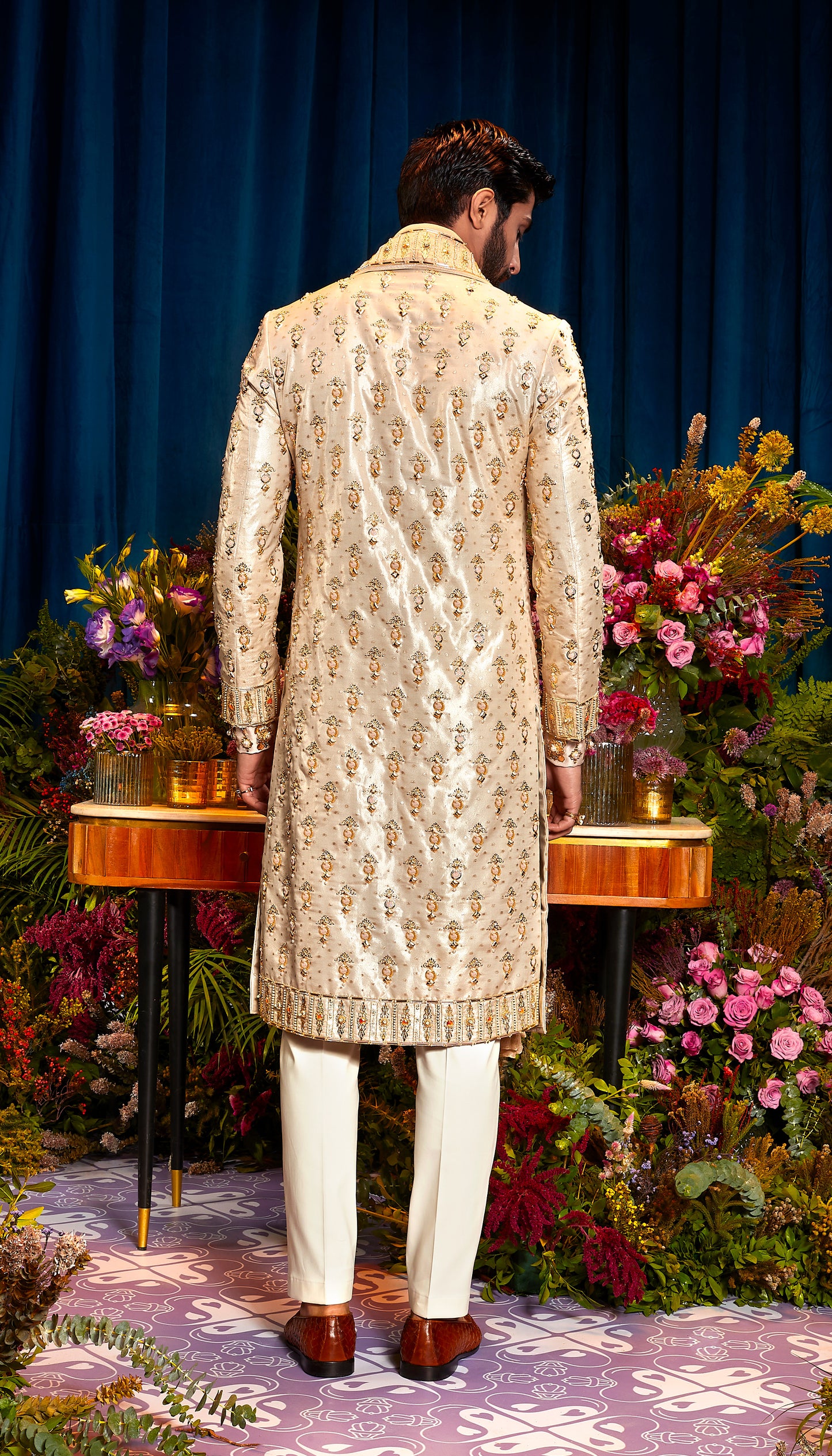 Gold Sherwani Set- Papa Don't Preach