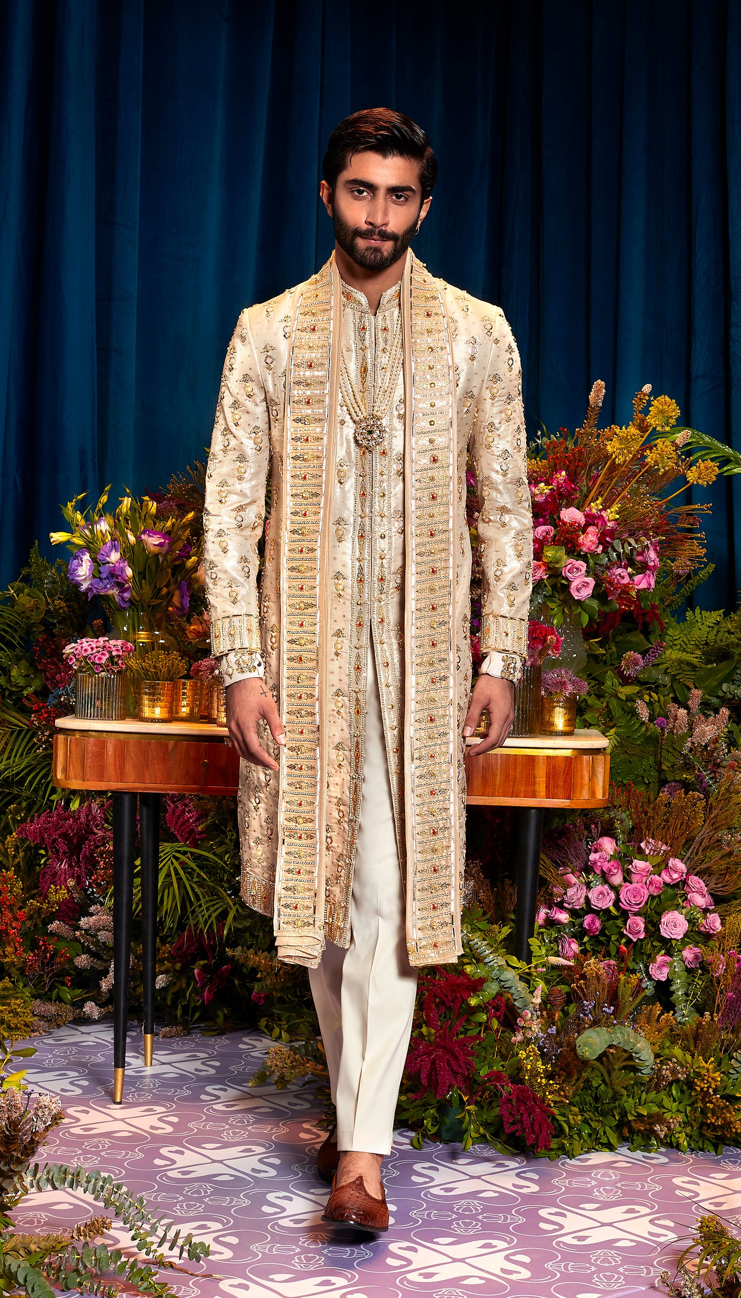 Gold Sherwani Set- Papa Don't Preach