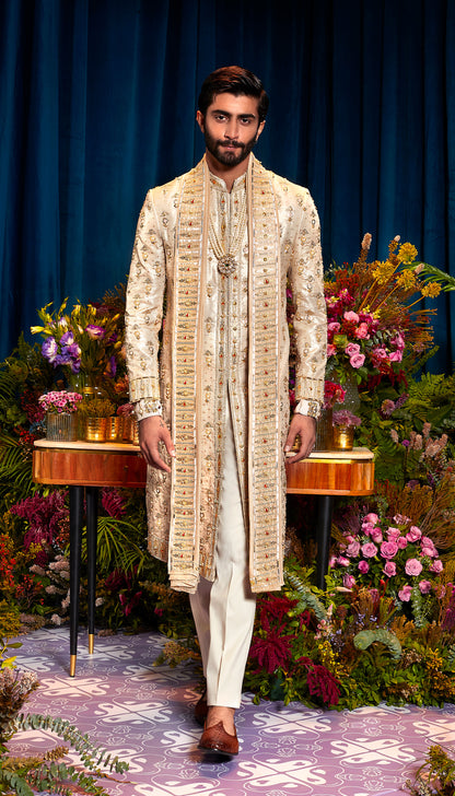 Gold Sherwani Set- Papa Don't Preach