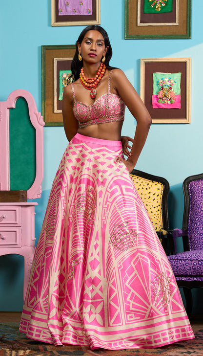 Fairy floss skirt, dupatta and blouse