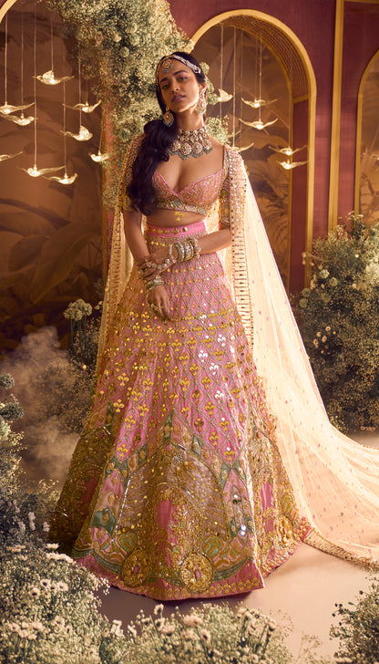 Alice - Baby Pink  Royal Carriage Lehenga Set