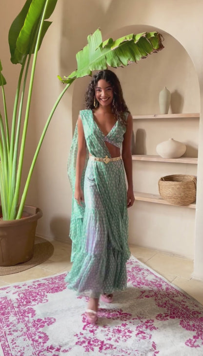 Hayley - Lilac Sharara Sari Set