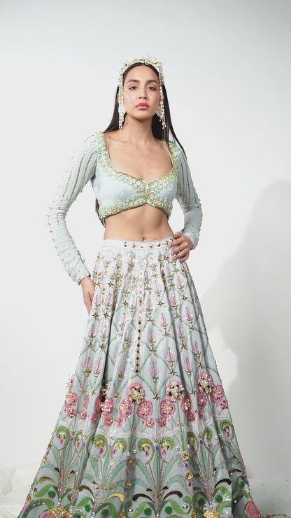 Mint Mystique Lehenga Set