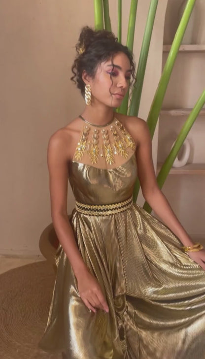 Aurelia - Metallic Gold Jumpsuit