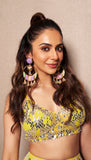 Rakul Preet in  LIME EMBELLISHED HALF LEHENGA SET