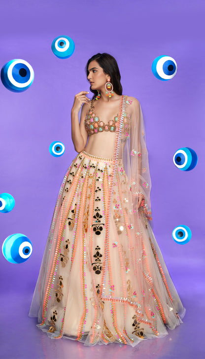 Radhika Madan - IVORY EMBELLISHED FULL LEHENGA SET