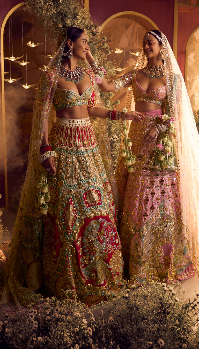 Love Red Lehenga with Short Jacket Set main image 0