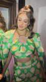 Green Trench Coat in Blinding Pac Street Hearts