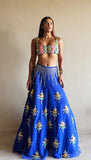 Azure- deep blue lehenga set.