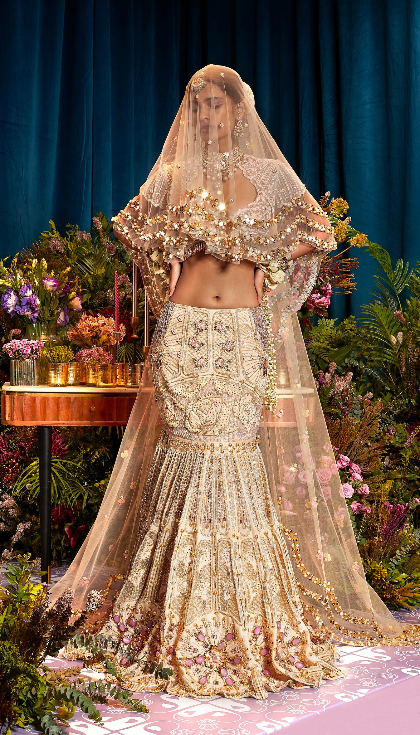 Buy ARIA - IVORY PEARL LEHENGA SET Online - Papa Don't Preach