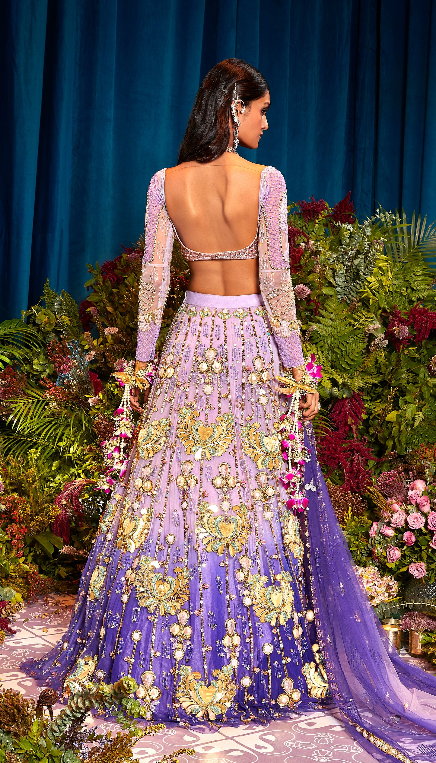 Jenny - LIGHT TO DARK LILAC  OMBRE LEHENGA SET