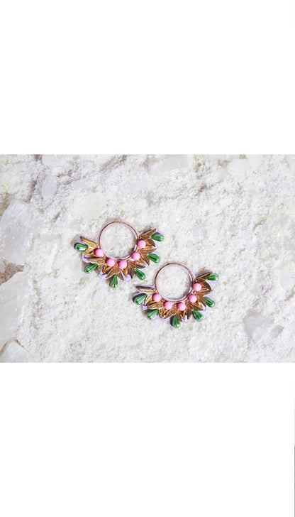 Chunky Hand Embroidered Hoops - Papa Don't Preach by Shubhika