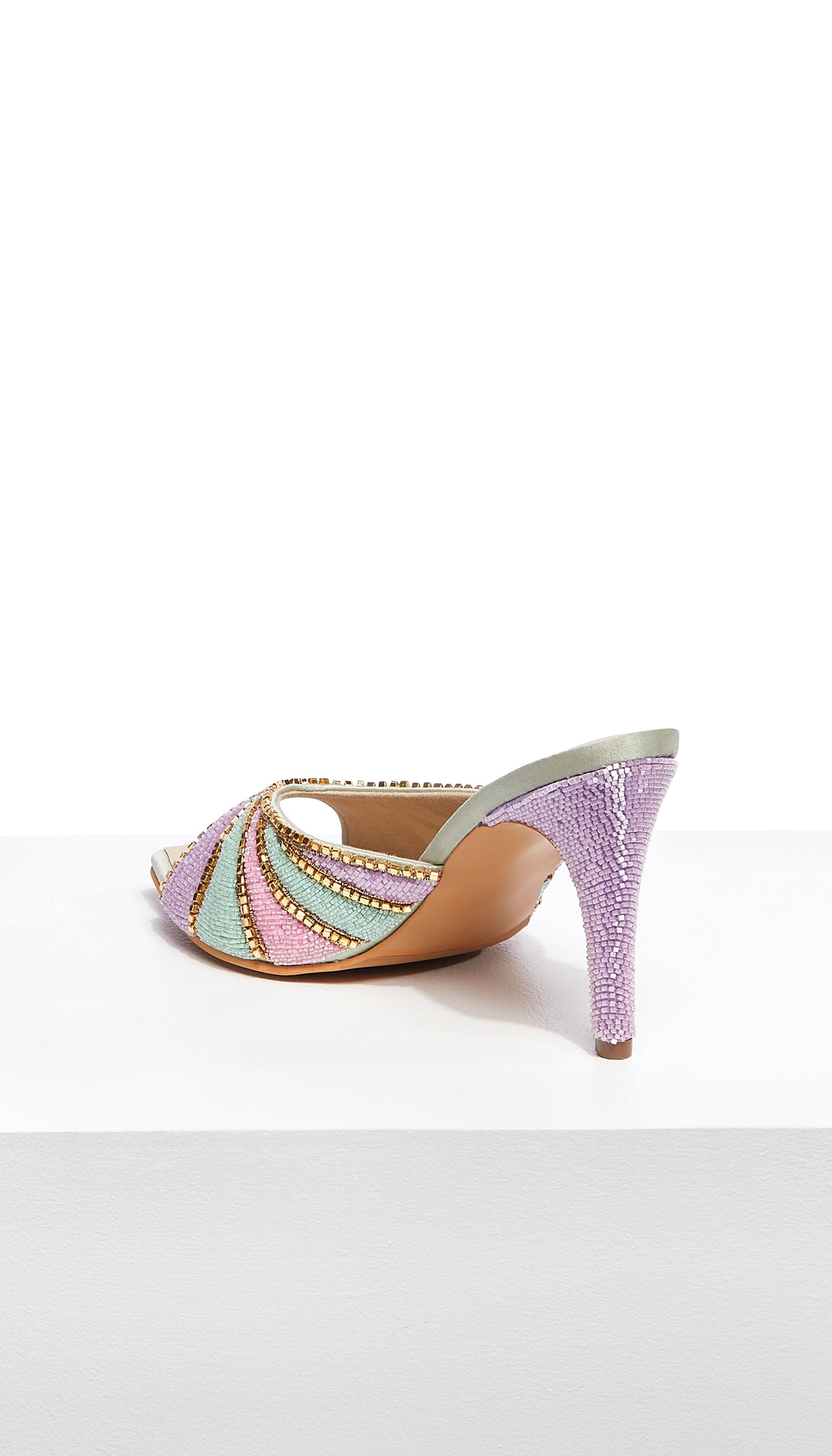 PepperMint Mules - Pastel Coloured Square toe Stilettos