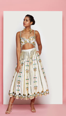 Anna - MINT GREEN HALF LEHENGA SET